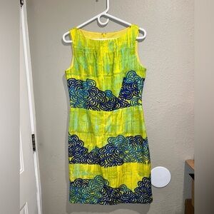 Anthropologie Tabitha Yellow Floral Dress Size 8 Petite NWT